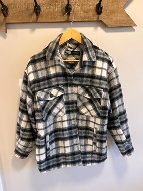 XS Black & White Plaid Zara Shacket